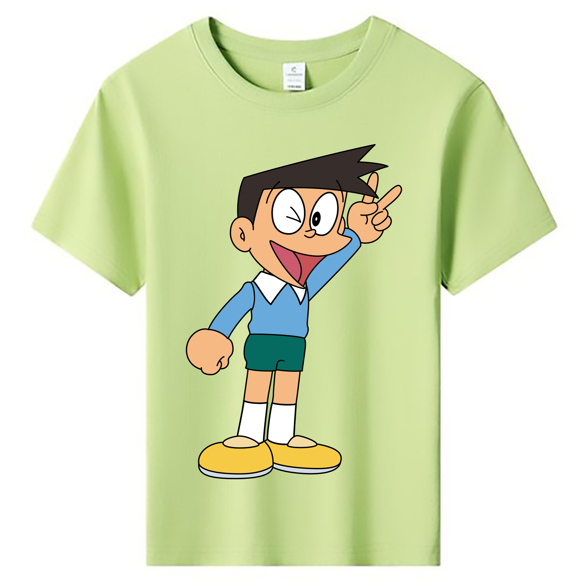 （画像用） ドラえもん 骨川 スネ夫 Doraemon Honekawa Suneo 綿100％キッズTシャツ（フロントプリント）
